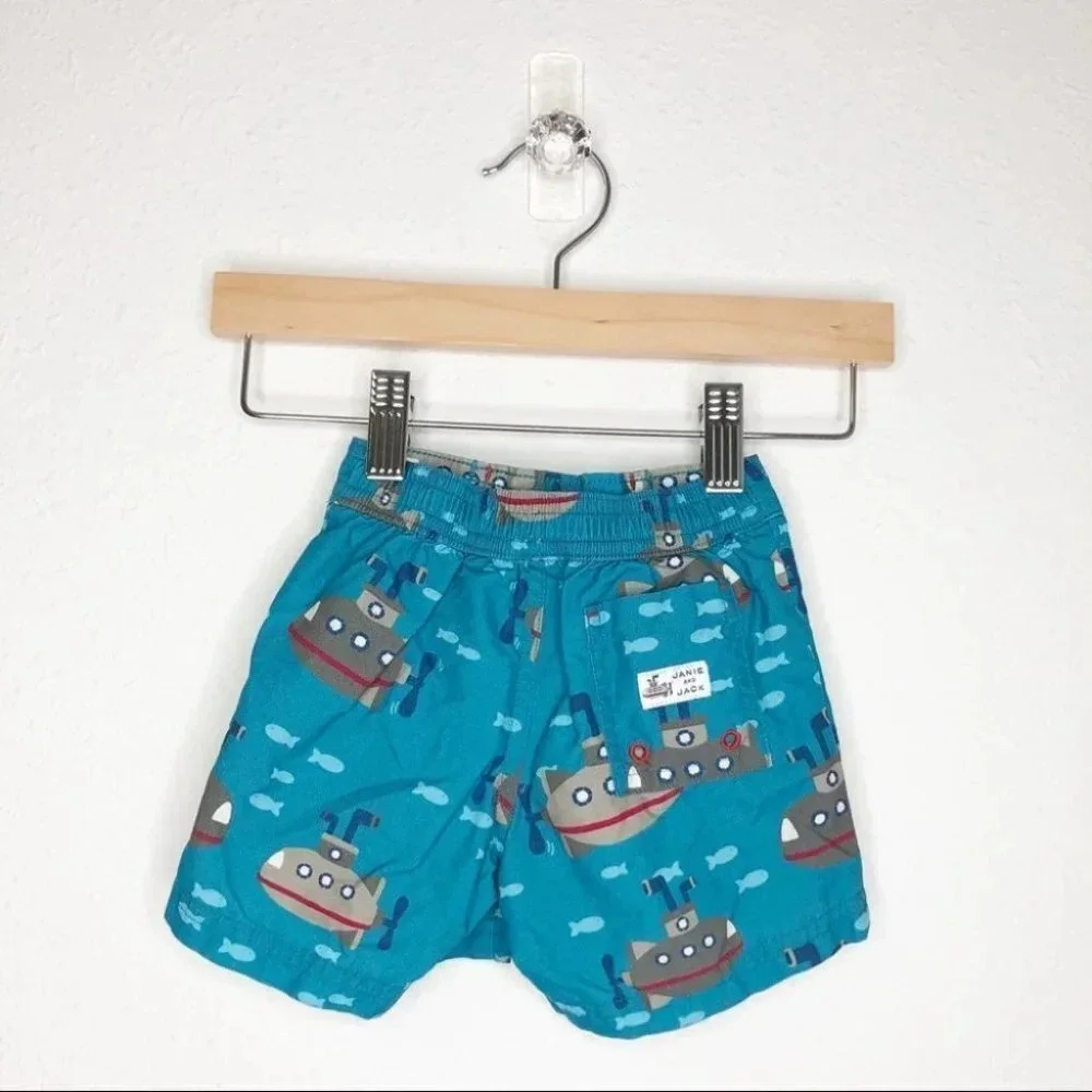 Janie and Jack swim trunks blue‎ submarine size 0-3 months